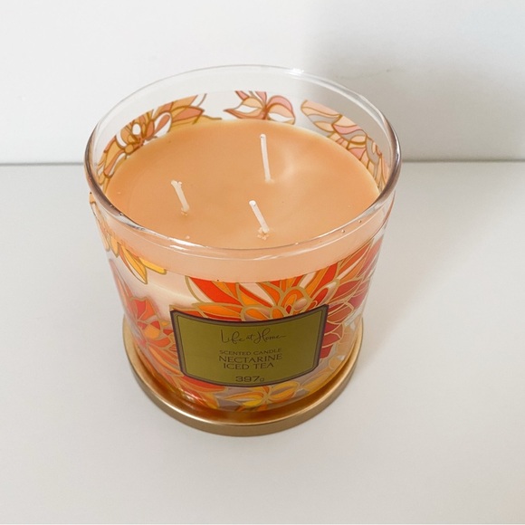BRAND NEW Life at Home 3-Wick Candle, Nectarine Iced Tea - Picture 3 of 3